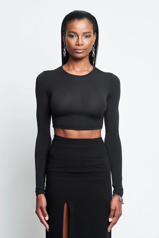 Women's Long Sleeve Pam Top - Black | Iamnotbasic – IAMNOTBASIC